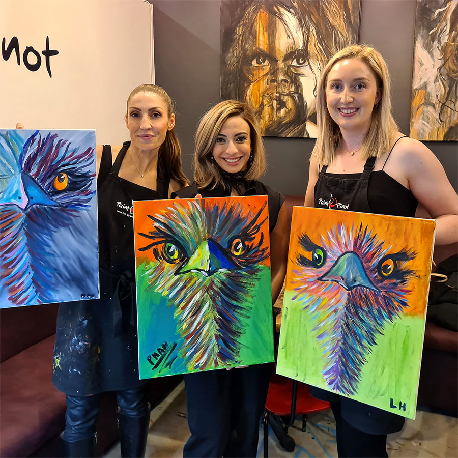 Paint Pinot, Have Fun, Sip Wine and Be Creative. Cafe, Food.
